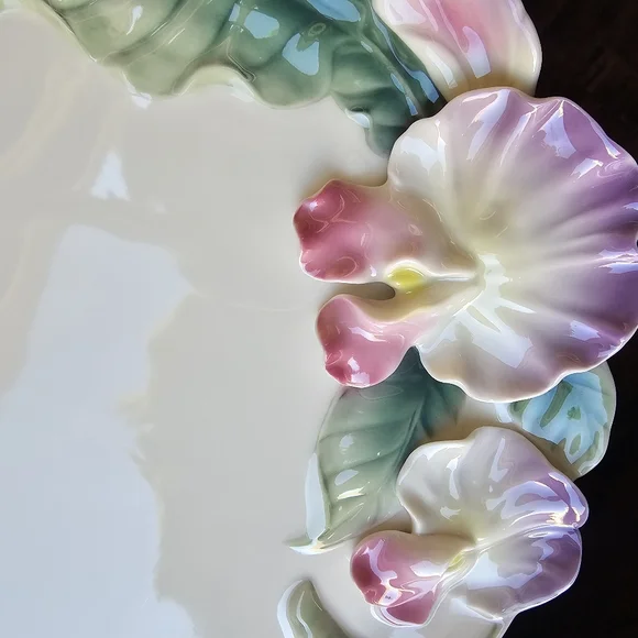 FRANZ  COLLECTION SWEET PEA GARDEN PLATTER - Picture 4 of 9